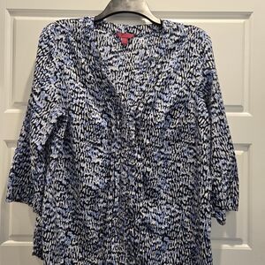 212 Collection, XL, blue and white blouse